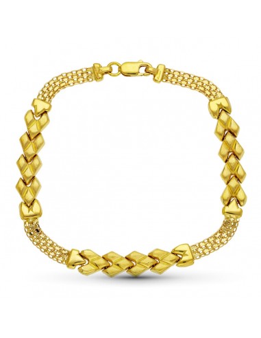 18K PULSERA ORO AMARILLO COMBINADA