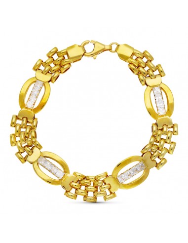 18K PULSERA ORO AMARILLO PANTER Y CIRCONITAS