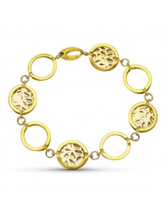 18K PULSERA ORO BICOLOR GRECA LASER