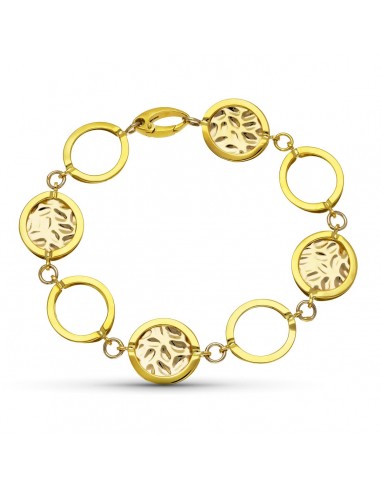 18K PULSERA ORO BICOLOR GRECA LASER