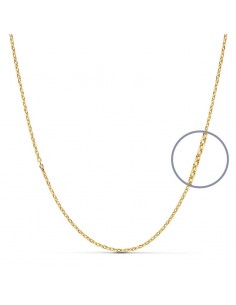 18K CADENA FORZADA ORO AMARILLO 45CM HUECA 1.2 MM