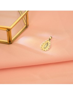 18K MEDALLA ORO AMARILLO VIRGEN DE GUADALUPE CERCO CALADO Y TALLADO 22X14 MM 2