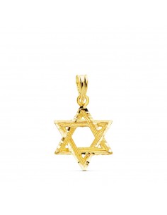 18K COLGANTE ESTRELLA DE DAVID 15X14 MM