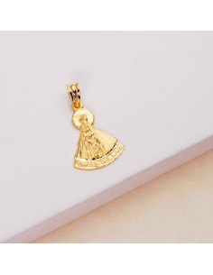 18K MEDALLA ORO AMARILLO VIRGEN DEL MAR SILUETA TALLADA 20X17 MM 2