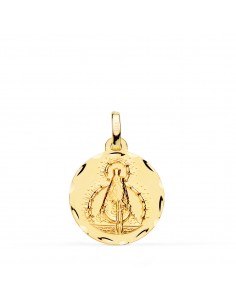 18K MEDALLA ORO AMARILLO VIRGEN DE LA CABEZA TALLADA 18 MM