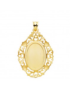 18K MEDALLA ORO AMARILLO VIRGEN DE GUADALUPE CERCO 36X26 MM 2