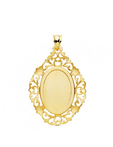 18K MEDALLA ORO AMARILLO VIRGEN DE GUADALUPE CERCO 36X26 MM