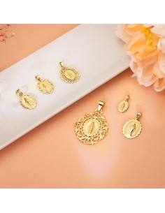 18K MEDALLA ESCAPULARIO VIRGEN DE LA MILAGROSA BRILLO 23x15 MM 2