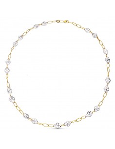 18K GARGANTILLA ORO BICOLOR FLORES 45CM