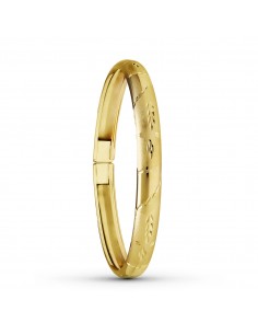 18K PULSERA ORO AMARILLO MEDIA CAÑA TALLADA 8MM 65MM