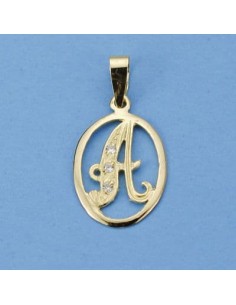 18K COLGANTE LETRA A CON CIRCONITAS