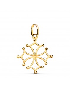 18K CRUZ DE HUGONOTE ORO AMARILLO. 23 X 21 MM