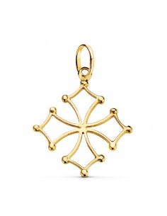 18K CRUZ DE HUGONOTE ORO AMARILLO. 28 X 24 MM