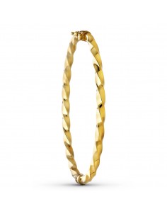 18K PULSERA MEDIA CAÑA ORO AMARILLO RETORCIDA