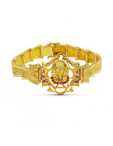 18K PULSERA ORO AMARILLO CABEZA EGIPCIO CIRCONITAS