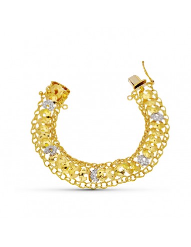 18K PULSERA ORO AMARILLO PRINCESA BICOLOR CIRCONITAS