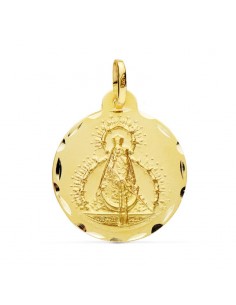 18K MEDALLA ORO AMARILLO VIRGEN DE LA CABEZA TALLADA 22 MM