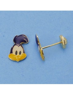 18K PENDIENTES ORO AMARILLO CORRECAMINOS. 10 X 6 MM.