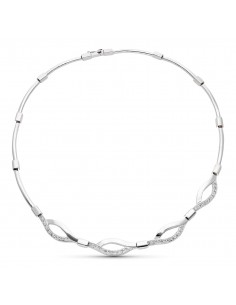 18K GARGANTILLA ORO BLANCO Y CIRCONITAS