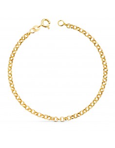 18K PULSERA ORO AMARILLO ROLO HUECA ANCHO 3 MM LARGO 19 CM