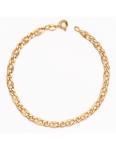 18K PULSERA ORO AMARILLO ESLABON ANCLA Y BARBADO ANCHO: 4 MM. LARGO: 19 5 CM