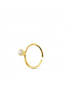 18K PIERCING ORO AMARILLO NARIZ CON CIRCONITA GARRAS 2MM. DIAMETRO: 8 MM
