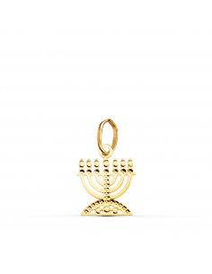 18K COLGANTE " MENORAH " CANDELABRO DE LOS 7 BRAZOS     TALLADO 12 X 10 MM