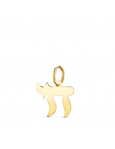 18K COLGANTE ORO AMARILLO SILUETA "  JAI  "  SIMBOLO DE LA VIDA 12 X 11 MM
