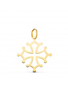 18K CRUZ DE OCCITANIA ORO AMARILLO EN BRILLO. 21 X 20 MM