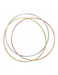 18K PULSERA ORO TRICOLOR 3 AROS LISOS DIAMETRO: 62MM. ANCHO: 1 MM