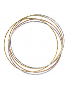 18K PULSERA ORO TRICOLOR 5 AROS LISOS DIAMETRO: 62MM. ANCHO: 1 MM