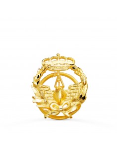 18K INSIGNIA ORO AMARILLO INGENIERO NAVAL 17 X 14 MM