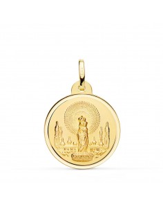 18K MEDALLA ORO AMARILLO VIRGEN DEL PILAR BISEL 22 MM