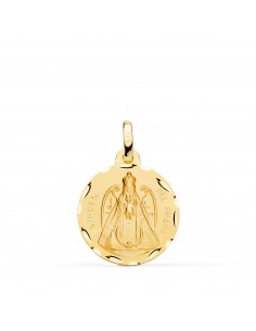 18K MEDALLA ORO AMARILLO VIRGEN DEL PRADO TALLADA 18 MM