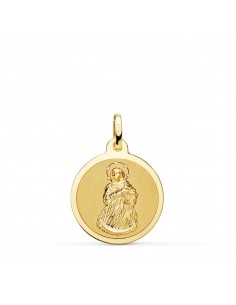 18K MEDALLA ORO AMARILLO VIRGEN INMACULADA MATE Y BRILLO 18 MM