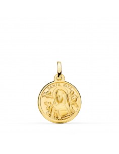 18K MEDALLA ORO AMARILLO SANTA RITA FILO PULIDO 16 MM