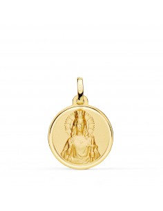 18K MEDALLA ORO AMARILLO SANTA BARBARA BISEL MATIZADA 18 MM