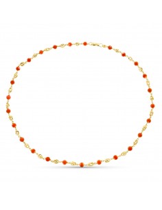 18K COLLAR ORO AMARILLO JAULA CORAL FINO JAPONES 5MM. 50CM.