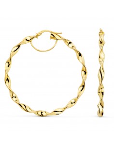 18K AROS ORO AMARILLO HUECOS RETORCIDOS BRILLO 46 MM. GROSOR: 3 MM