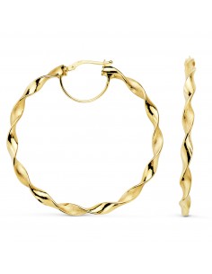 18K AROS ORO AMARILLO HUECOS RETORCIDOS MATE Y BRILLO 46 MM. GROSOR: 3 MM