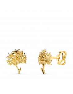 18K PENDIENTES ORO AMARILLO BIZNAGA MALAGUEÑA 10 X 8 MM. CIERRE PRESION