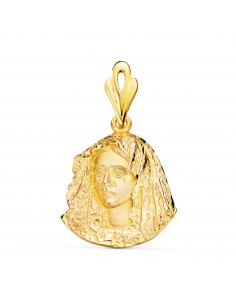 18K MEDALLA ORO AMARILLO SILUETA VIRGEN MACARENA 21X20 MM