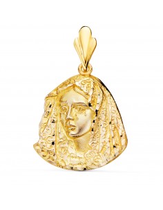 18K MEDALLA ORO AMARILLO SILUETA VIRGEN MACARENA 29X28 MM