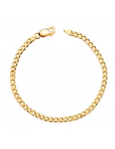 18K PULSERA ORO AMARILLO BARBADA HUECA ANCHO: 3 5MM LARGO: 19 CM