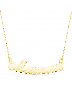 18K GARGANTILLA ORO AMARILLO LETRA MAMAN ANCHO: 34MM CADENA 43+2 CM