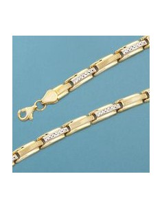 18K PULSERA BICOLOR ESTAMPACION. 6.50 GRS.