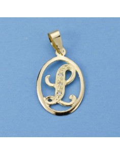 18K COLGANTE LETRA L CON CIRCONITAS