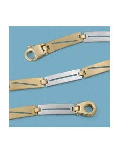 18K PULSERA BICOLOR CHAPITAS. 11.00 GRS.