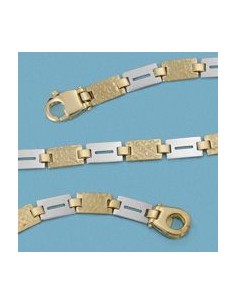 18K PULSERA BICOLOR CHAPITAS. 11.85 GRS.
