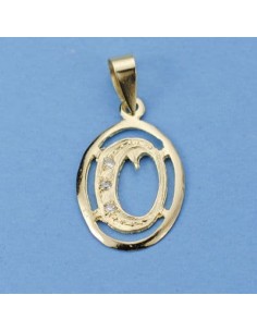 18K COLGANTE LETRA O CON CIRCONITAS